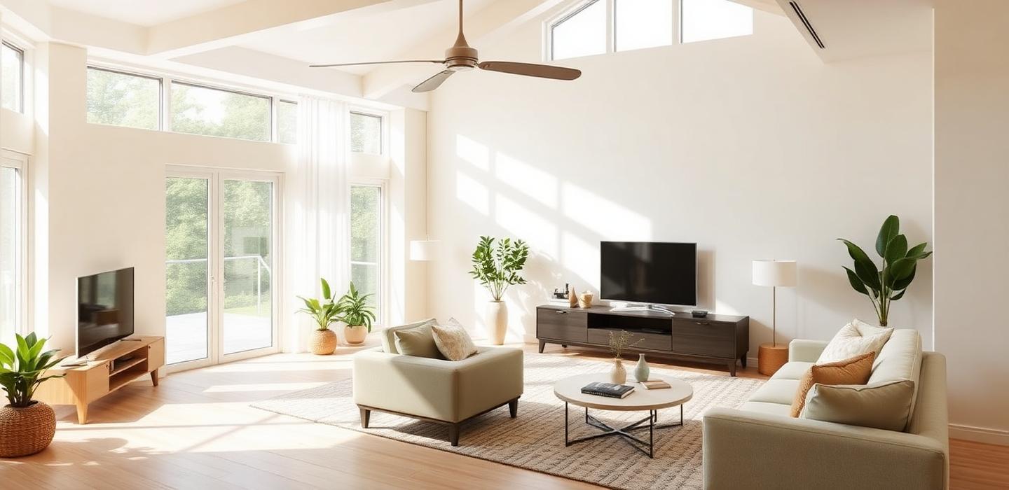 Bright, freshly cleaned living room in an Everett, MA home